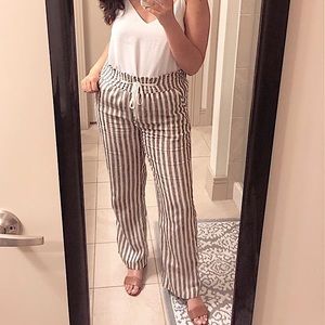 Flared Stripped Pants